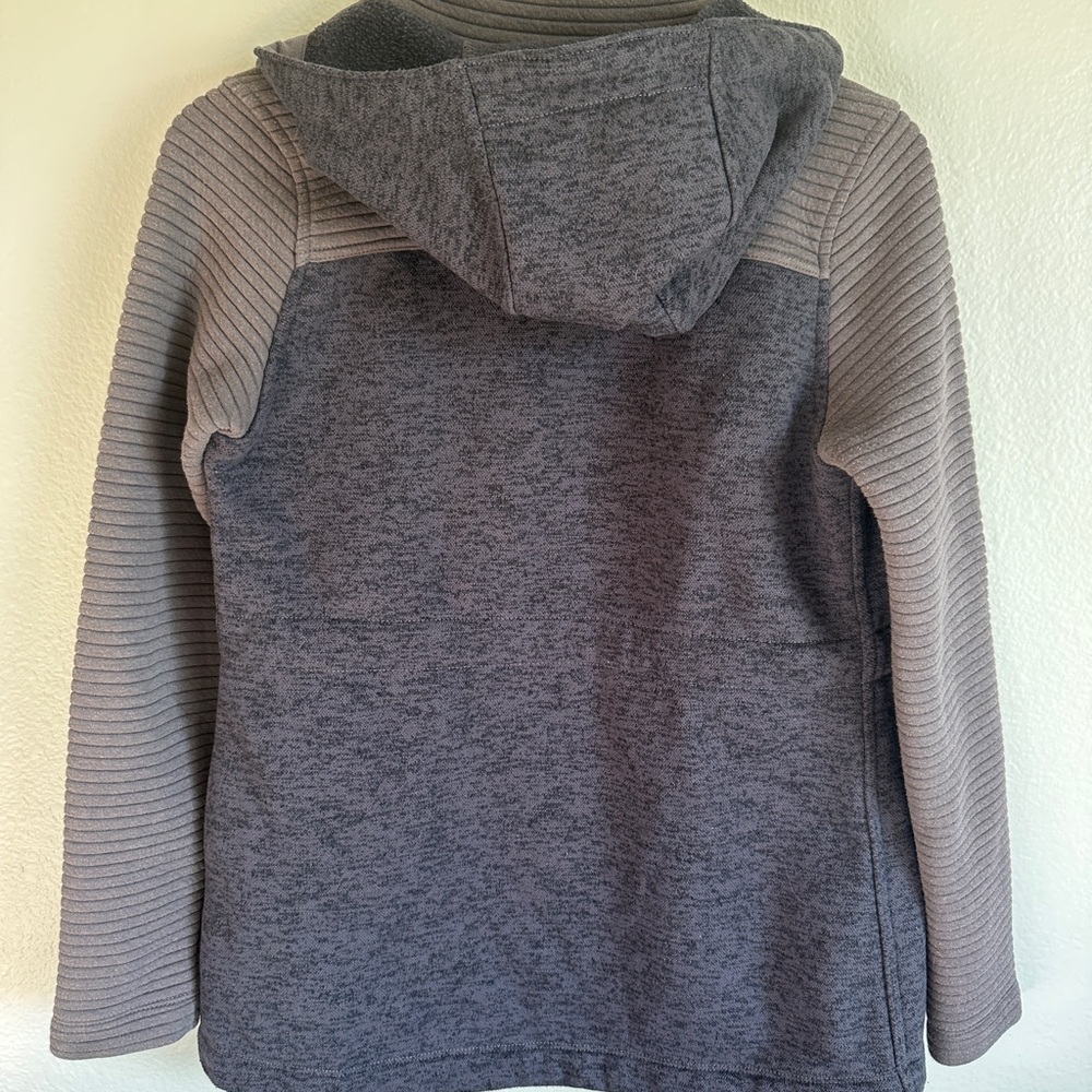The North Face Women's Charcoal Ribbed  Hooded Jacket - Picture 2 of 7
